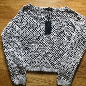 Moon and Madison open crochet sweater, size medium